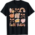 thumbnail image 1 of Retro Coffee Fall Vibes Autumn Coquette Pumpkin Thanksgiving Mens T-Shirt, 1 of 7