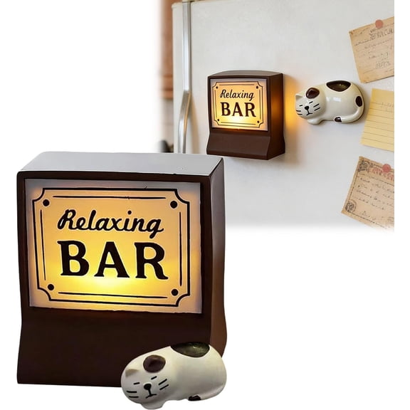 Retro Coffee Neon Sign Fridge Magnets, Lighted Magnetic Decor for Kitchen Home Office Dorm