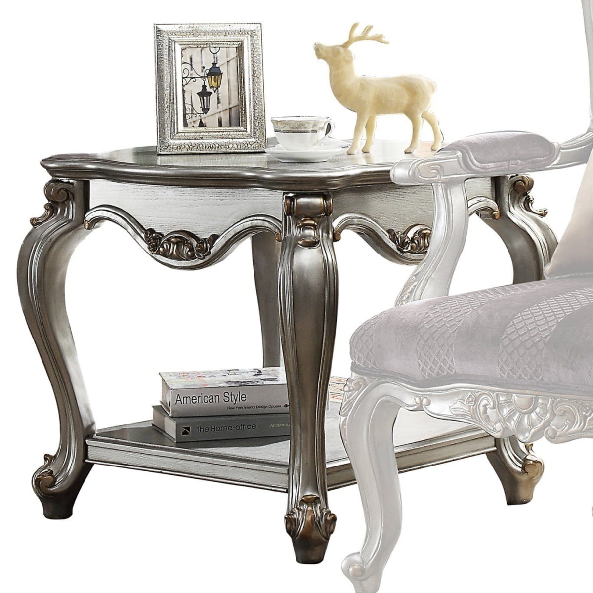 Picardy Antique Platinum Square Wood End Table