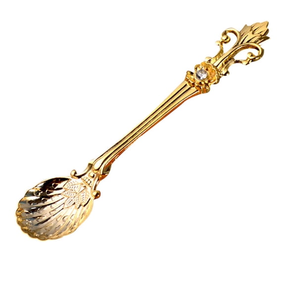 Retro Coffee Tea Mini Ice Cream Dessert Crystal Spoon Scoop, 4.5 Inch Long Sceptres