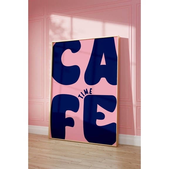 Retro Coffee Time Bubble Letter Unframed Paper Print