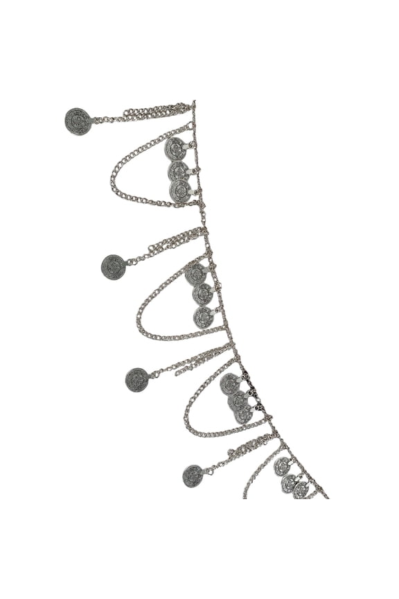 Retro Coin Embellished Tassels Waist Chain Belt For Ethnic Dance Costumes
