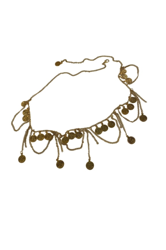 Retro Coin Embellished Tassels Waist Chain Belt For Ethnic Dance Costumes
