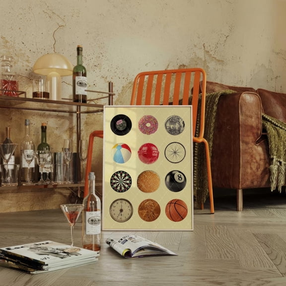 Retro Collage Trendy Dorm Wall Art Poster, Unframed Size 8x12