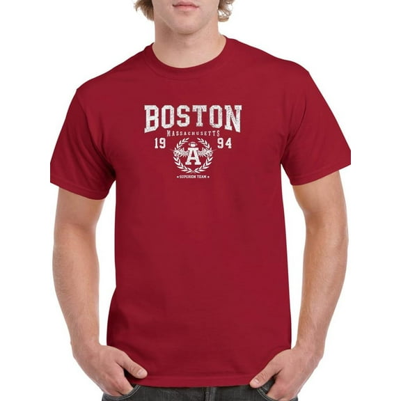 Retro College Boston Garland T-Shirt Men -Image by Shutterstock, Male x-Large