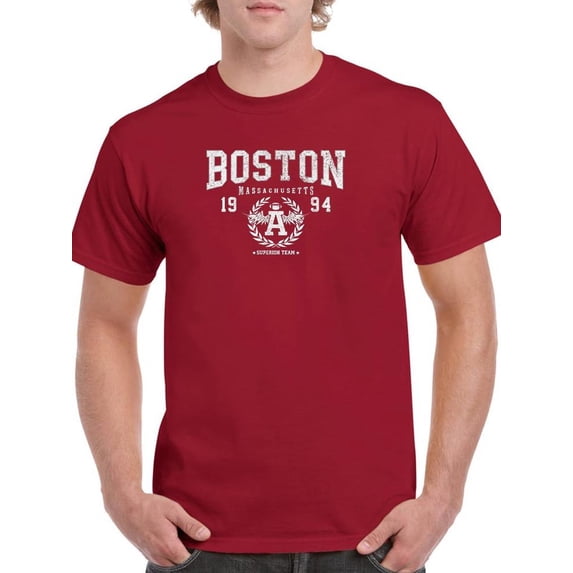 Retro College Boston Garland T-Shirt Men -Image by Shutterstock, Male x-Large