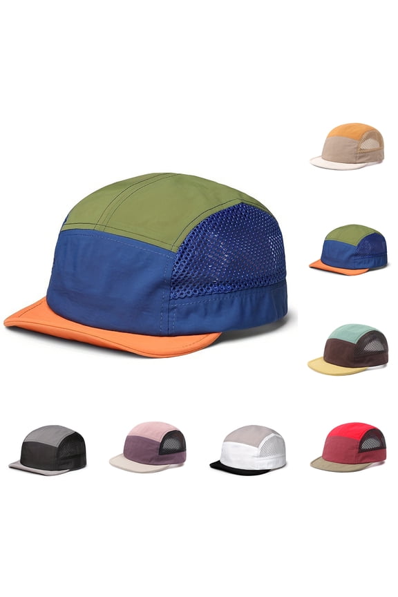 Retro Color Block Mesh Cap with 5 Panel Construction and Quick Dry Fabric Featuring Breathable Ventilation Purple