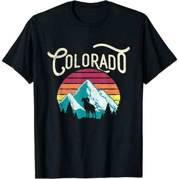 Retro Colorado CO Mountains Wildlife Bighorn Sheep T-Shirt