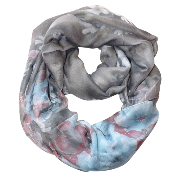 Retro Colorful Faded Hawaiian Hibiscus Flower Infinity Loop Scarf