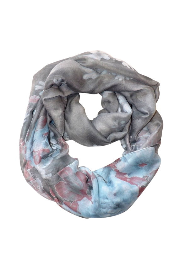 Retro Colorful Faded Hawaiian Hibiscus Flower Infinity Loop Scarf