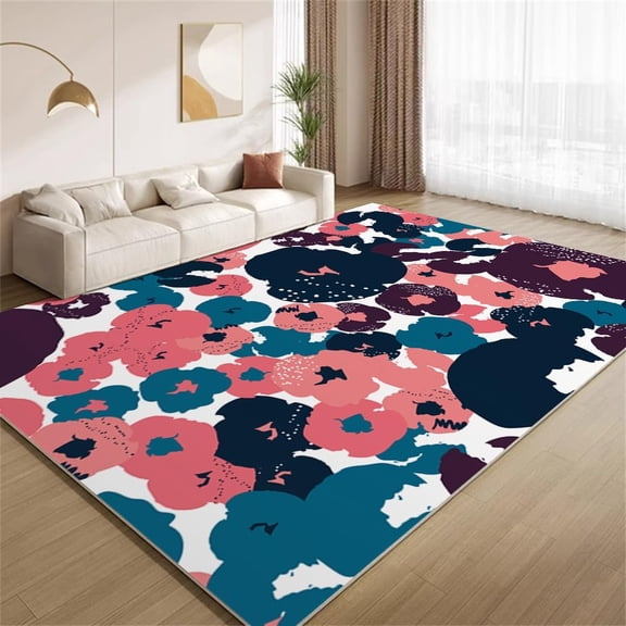 Retro Colorful Graffiti Area Rugs, Paint Splatter Carpet, Machine Washable Non Slip Low Pile Rug for Living Room Bedroom Study Office Entrance Foyer 2x3ft