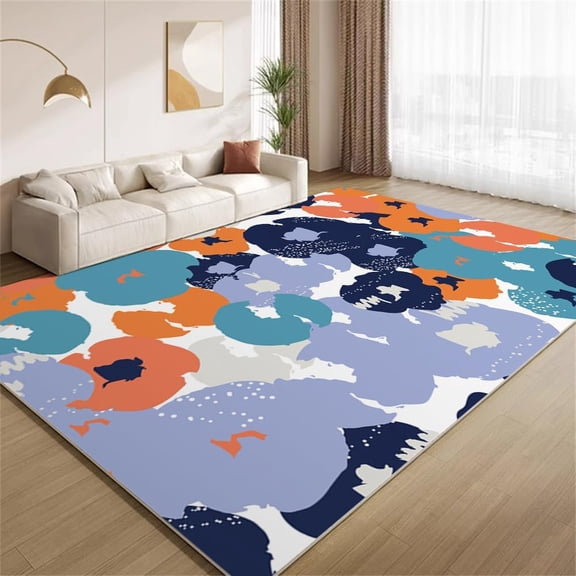 Retro Colorful Graffiti Area Rugs, Paint Splatter Carpet, Ultra Soft Washable Non Slip Low Pile Rug for Living Room Bedroom Study Office Hallway 2x3ft