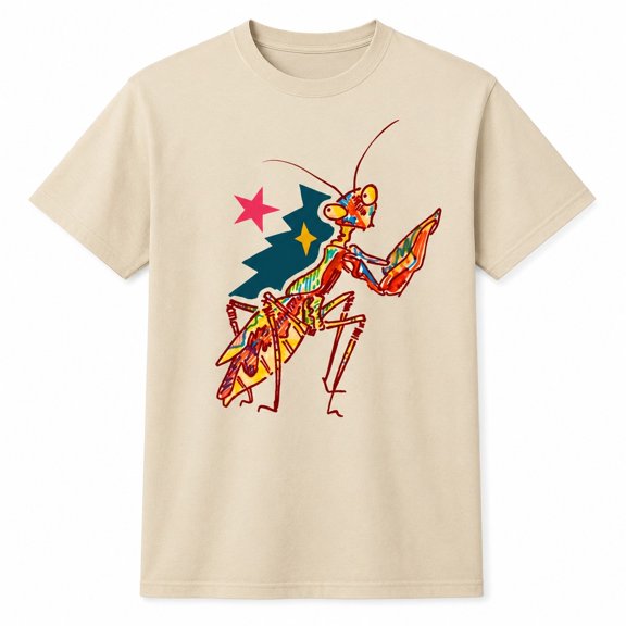 Retro Colorful Praying Mantis Graphic T-Shirt, Unisex Classic Fit Tee