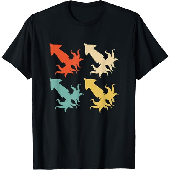 Retro Colors Squid Gift Squid T-Shirt
