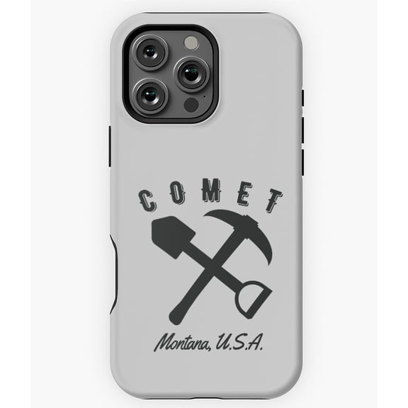 Retro Comet Montana Mining Black Phone Case for iPhone 16 15 14 13 12 11 Pro Max