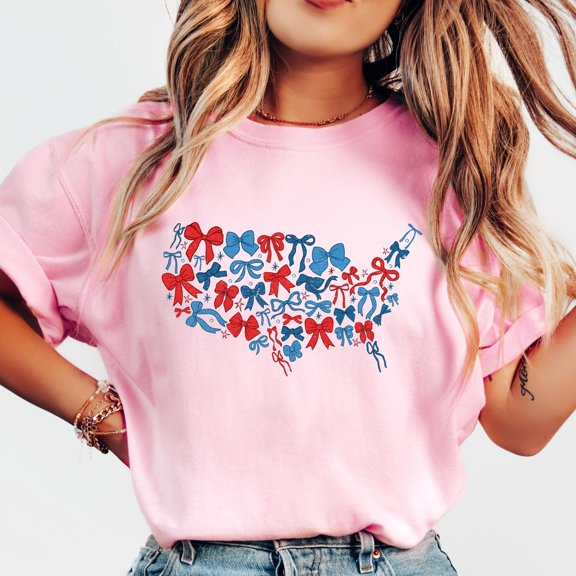 Retro Comfort America Map Tshirt Coquette USA Map Shirt Women 39 s 4th Of July Gift Coquet