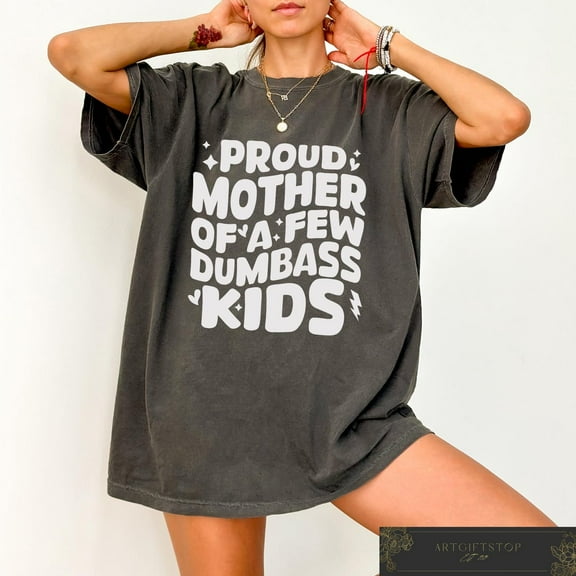 Retro Comfort Mom T-shirt, Mother's Day T-shirt, Proud Mother Of A Few Dumbass Shirt, Mama, Mother's Day Tee, F3474