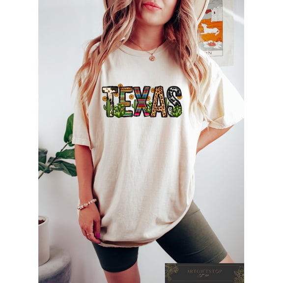 Retro Comfort Texas Cactus Shirt, Sunflower Texas T-shirt, Texas State T-shirt, Texans, Leopard Women Tee, Texas Travel Shirt, F3291 All Size S-5Xl