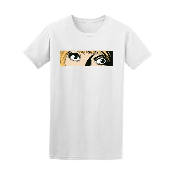 Retro Comic Pop Art Girl Eyes Tee Men's -Image by Shutterstock