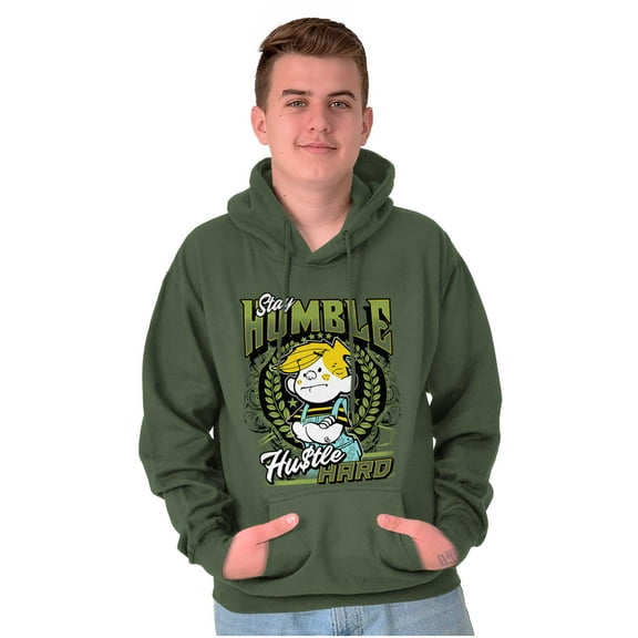 Retro Comic Stay Humble Hustle Hard Hoodie Hooded Sweatshirt Men Brisco Brands S