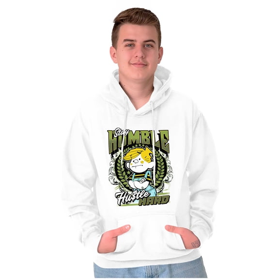 Retro Comic Stay Humble Hustle Hard Men Big & Tall Graphic Hoodie Brisco Brands 2X