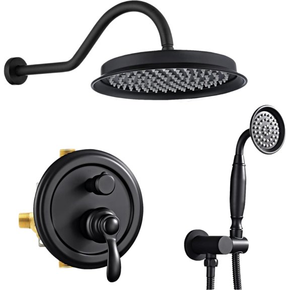 Retro Complete Shower System With Rough-In Valve With 9 Inches Rain Shower Head