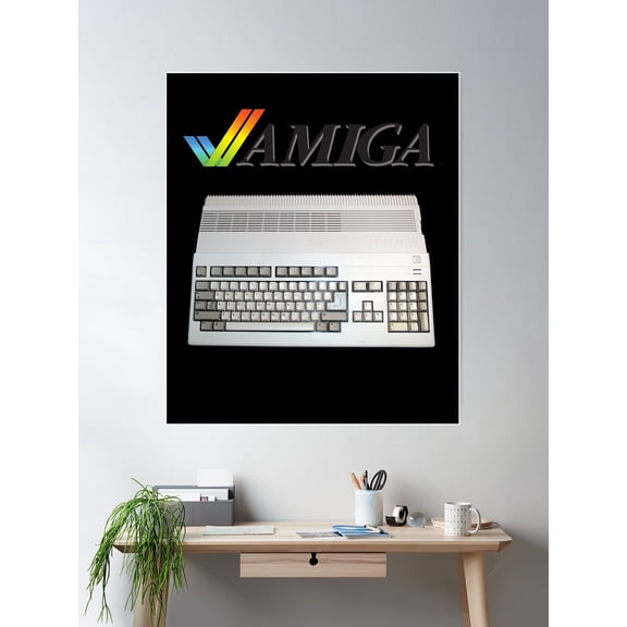Retro Computer Amiga 80S Nerd 16-Bit Poster Wall Art, Modern Wall Decor For Living Room Bedroom, 8x12 UNFRAMED