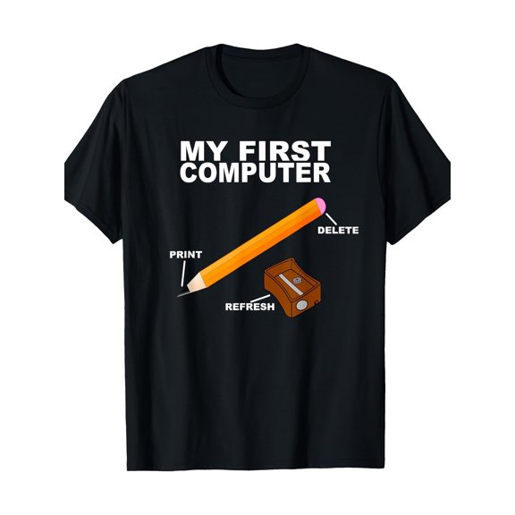 Retro Computer History Vintage Tech First Computer IT Unisex T-Shirt, S - 5XL