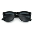 thumbnail image 1 of Retro Concave Curved Front Horn Rim Hipster Plastic Fashion Sunglasses All Black, 1 of 7