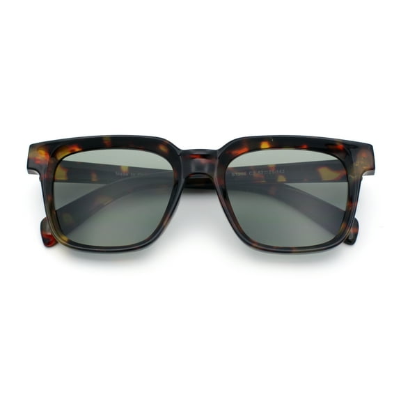 Retro Concave Curved Hipster Horn Rim Plastic Sunglasses Tortoise - Green