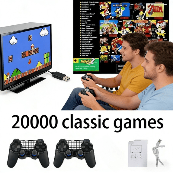 Retro Console, Retro 4k Gaming Stick Pro, Retro Console Gamepad Controller for Boy Gift, Home Game, Entertainment (64)