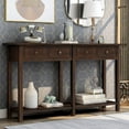 thumbnail image 1 of Retro Console Table Sofa Table for Entryway with Drawers and Shelf Living Room Sideboard (Dark Espresso), 1 of 7