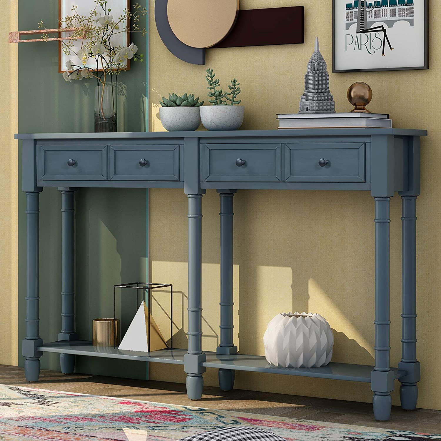 Harper & Bright Designs Retro Console Table Sofa Table for Entryway with Drawers and Shelf Living Room Table