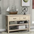 thumbnail image 1 of Retro Console Table for Entryway with 2 Drawers, Antique Grey, 1 of 1