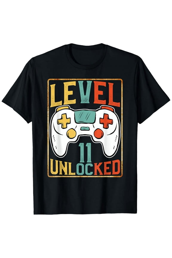 Retro Controller Level 11 Unlocked Gamer Unisex Short Sleeve T-Shirt