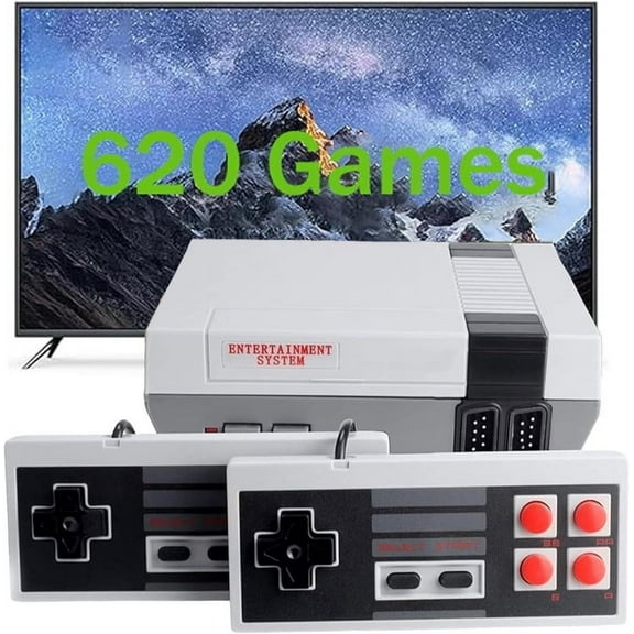 Retro Controllers with 620 Built-in Classic Plays, 8-Bit Video Play System for Adults and Kids, Includes 2 Controllers - Rediscover the Joy of Retro Playing