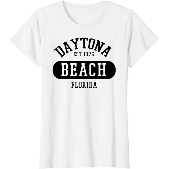 Retro Cool College Style Daytona Beach FL Novelty Art Design T-Shirt