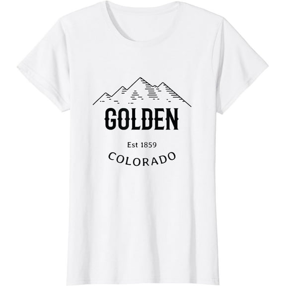 Retro Cool Golden Colorado Rocky Mountains Novelty Art T-Shirt