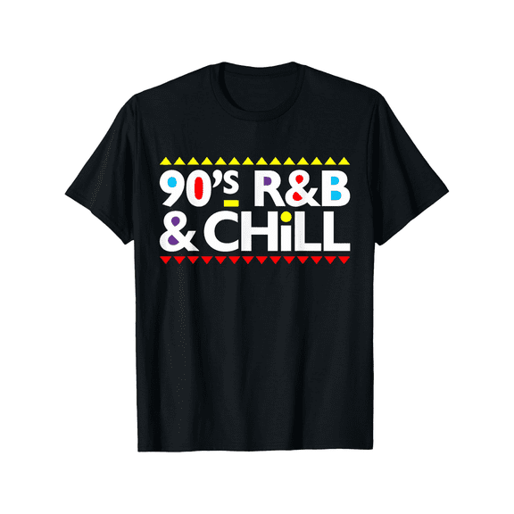 Retro Cool I Love 90's R&B & Chill R&B Music Lovers T-Shirt Selected pure cotton fun design DIY pure cotton, rich patterns, soft and breathable, casual and versatile Halloween Christmas SM