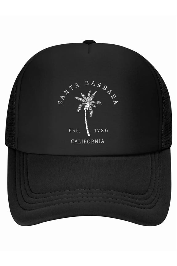 Retro Cool Santa Barbara California Palm Tree Novelty Baseball Cap