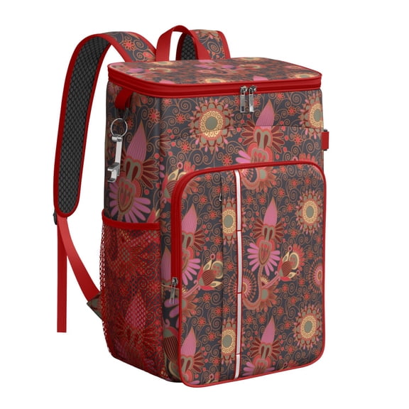 Retro Cooler Backpack 20L - Exotic Classic Design Insulated Lunch Bag for Camping, Beach & Travel, Keeps Contents Cold/Hot Up to 20 Hours