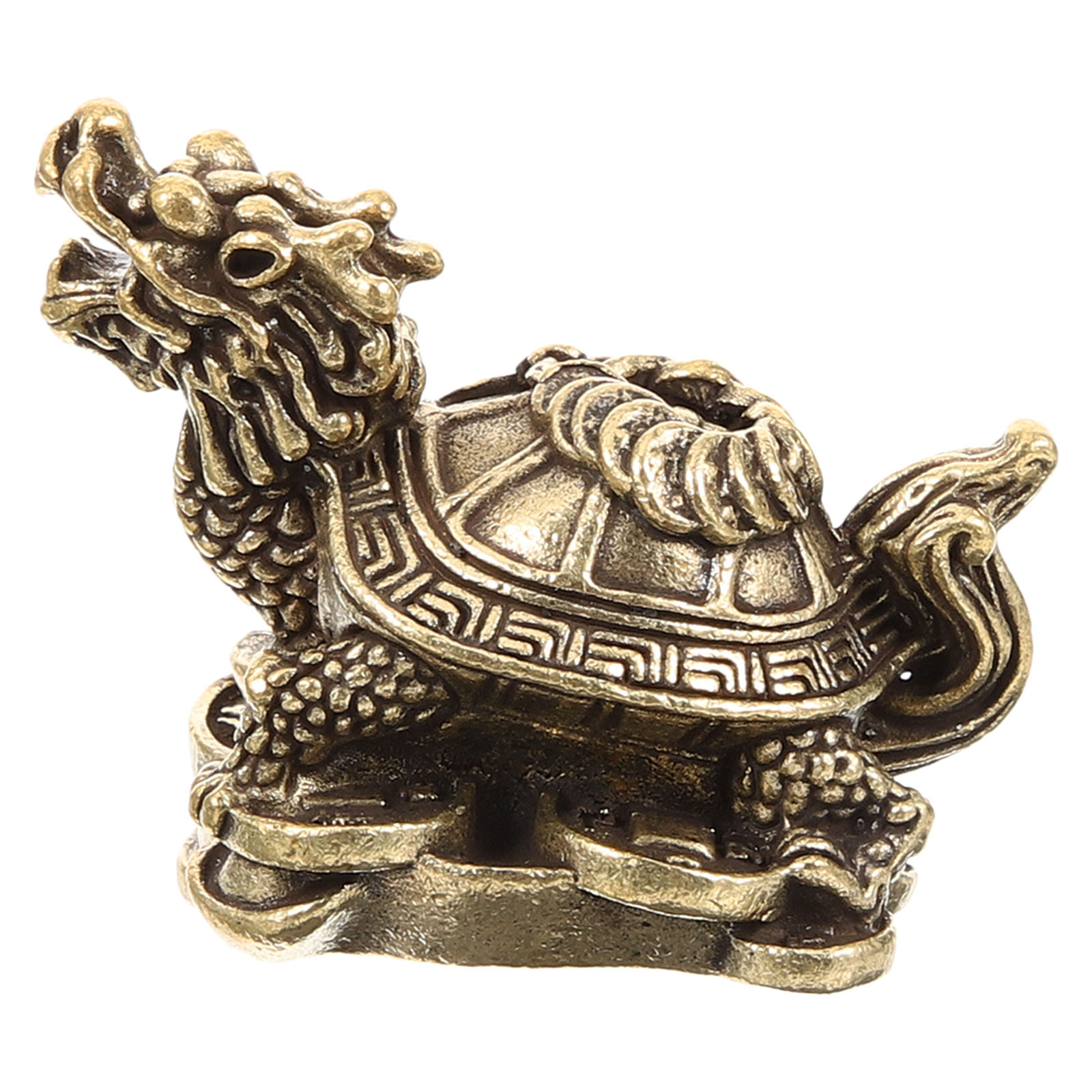 Retro Copper Dragon Turtle Figurine Copper Adornment Miniature Dragon ...