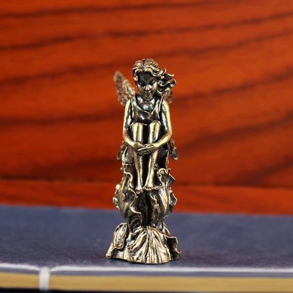 Retro Copper God Of Love Cupid Statue Small Ornaments Brass Angel Figurines Home Decor Accessories