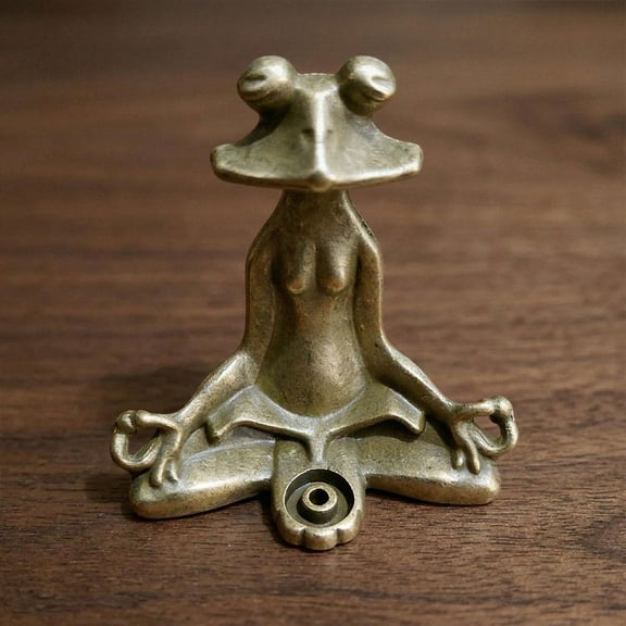 Retro Copperware Incense Socket Zen Frog Ornaments Solid Pure Copper Frog Tea Pet Incense Holder Ornaments