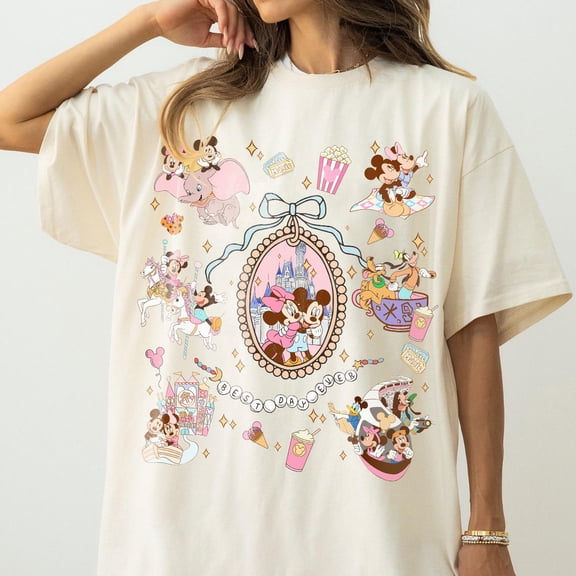 Retro Coquette Bows Mouse Duo Castle Park Comfort Colors Tee - Friends Trip Style