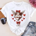 thumbnail image 1 of Retro Coquette Cupid Valentine T-Shirt, Galentine Tee, 1 of 10