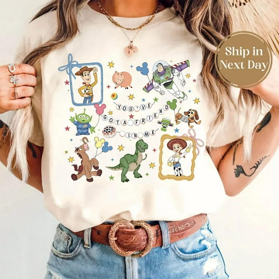 Retro Coquette Disney Toy Story You'Ve Got A Friend In Me T-Shirt, Toy Story Characters Shirt, Disneyland Trip Shirt, Family Matching Tees-5Xl Shirt