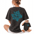 thumbnail image 1 of Retro Coquette Hot Pink Hibiscus Wash Print Tshirt S-2XL Vintage Black Graphic Tees Gift Shirts for Girly Beach Lover Tops, 1 of 4