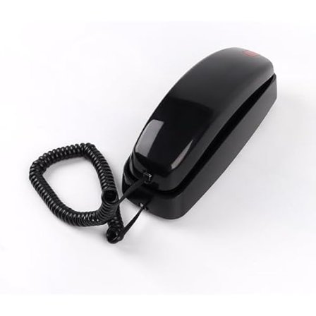 Retro Corded Landline Phone, Vintage Wall Mount & Desk Telephone - No Power Required, Emergency Use, Big Button for Seniors/Elderly with Loud Ringer & Flashing Light, Clear Sound (Black)