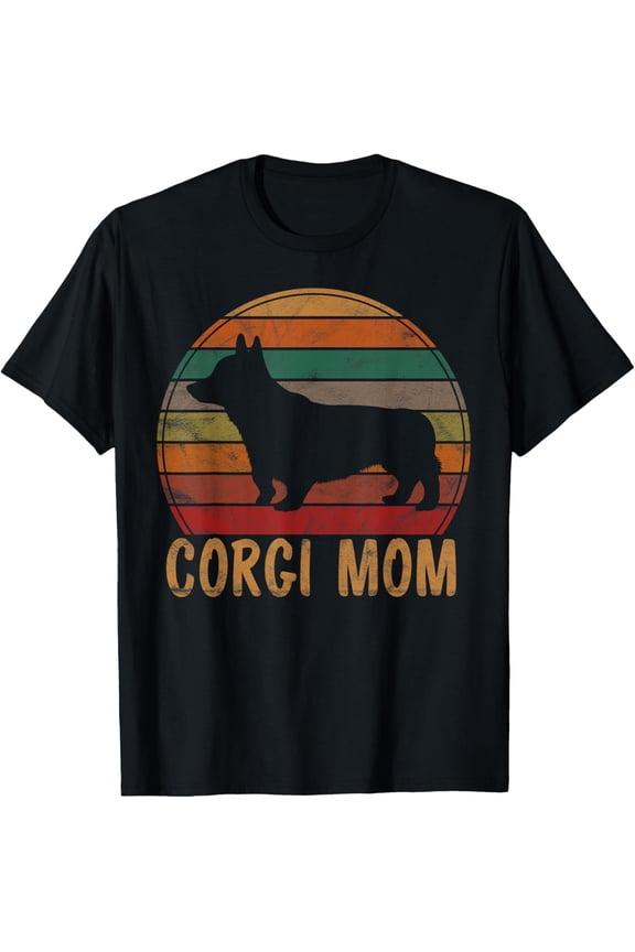 Retro Corgi Mom Gift Dog Mother Pet Welsh Corgi Mama T-Shirt